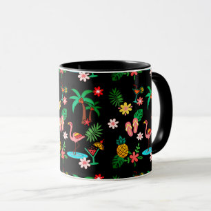 Tropiskt kollage 🍍 🌴 🦩 mugg