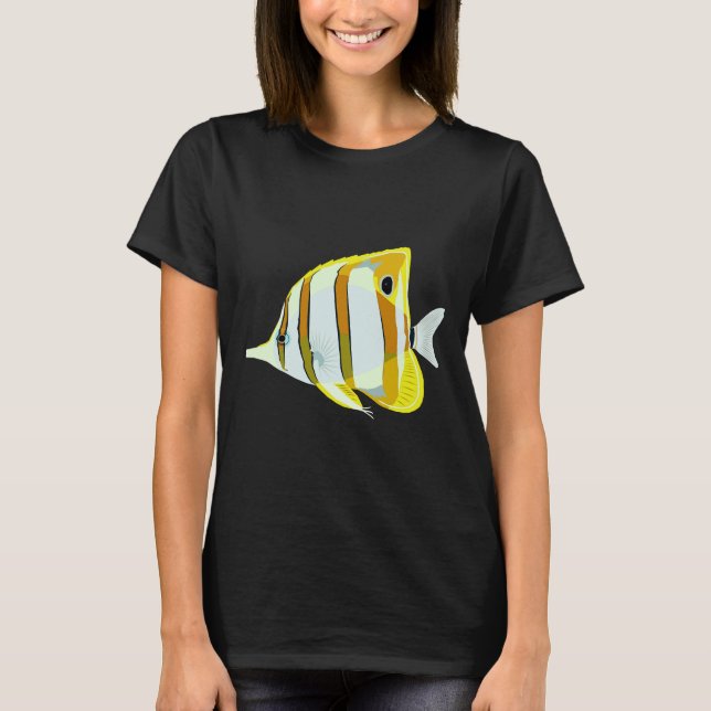Tropiskt korallhavsfjärilsfiskdjur t shirt (Framsida)
