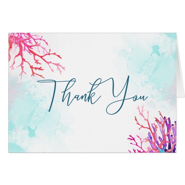 Tropiskt korallrev Vattenfärg OBS Kort (Framsidan Horizontal)