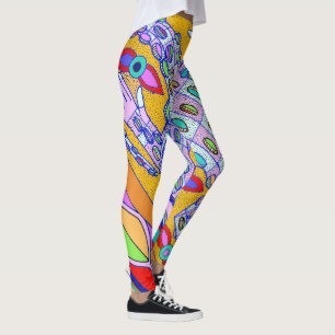 Tropiskt krokodilmönster leggings