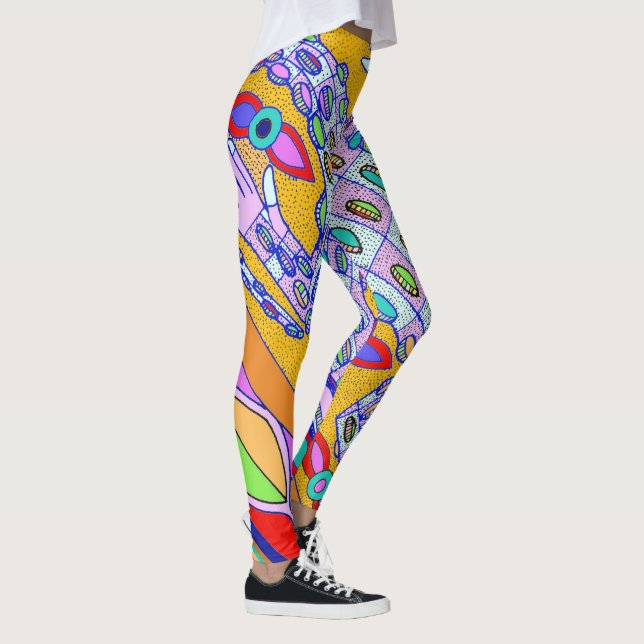 Tropiskt krokodilmönster leggings (Höger)