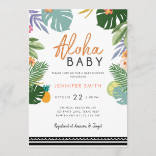 Tropiskt kubanskt babyskor från Party Luau Aloha Inbjudningar