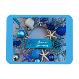 Tropiskt kustnära seashell-Helgdag jul Magnet