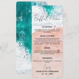 Tropiskt kuststrutsbröllop Buffet Menu Meny