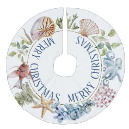 Tropiskt kuststrutsfartyg Theme God jul Faux Julgransmatta Fusklinne