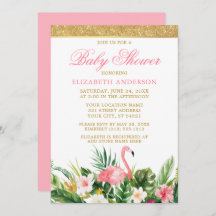 Tropiskt lamingo-babyskor med vattenfärg Glitter