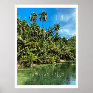 Tropiskt landskap, filéer, Kawasan fall Cas Poster