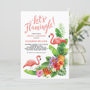 Tropiskt Låt oss Flamingle Sommar Möhippa Luncheon Inbjudningar