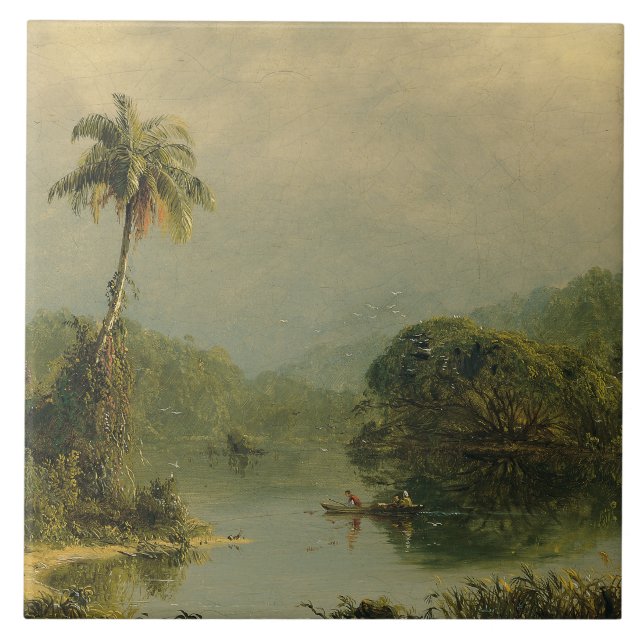 Tropiskt liggande Frederic Edwin Church Kakelplatta (Framsidan)