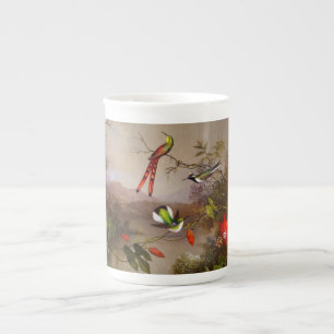 Tropiskt liggande med tio Hummingbird Heade Benporslin Mugg