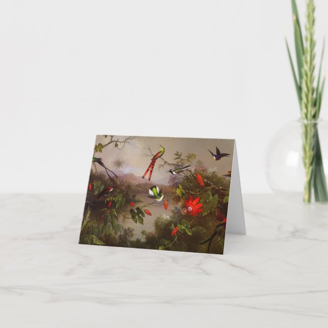 Tropiskt liggande med tio Hummingbird Heade Inbjudan (Framsida)