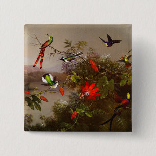 Tropiskt liggande med tio Hummingbird Heade Knapp