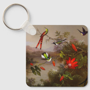 Tropiskt liggande med tio Hummingbird Heade Nyckelring