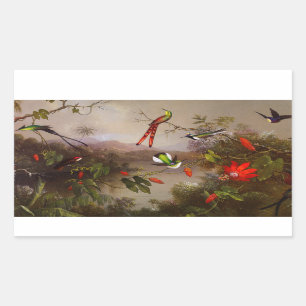 Tropiskt liggande med tio Hummingbird Heade Rektangulärt Klistermärke