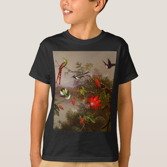 Tropiskt liggande med tio Hummingbird Heade T Shirt (Framsida)