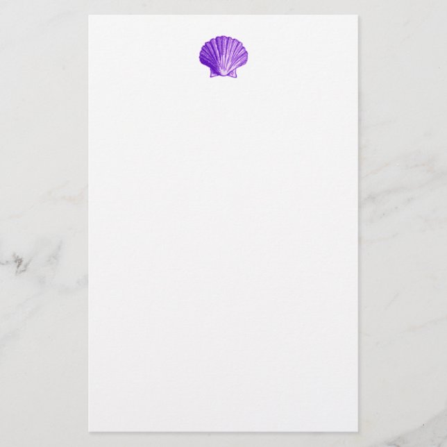 Tropiskt Lila Sea Snäcka Stationery Brevpapper (Framsida)