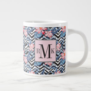 Tropiskt Lotus Flower Mönster Jumbo Mugg