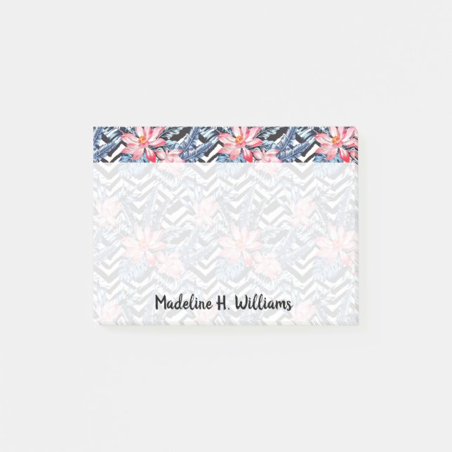 Tropiskt lotusblommablommamönster post-it block (Framsida)