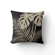 Tropiskt Löv 1 Tan på svart