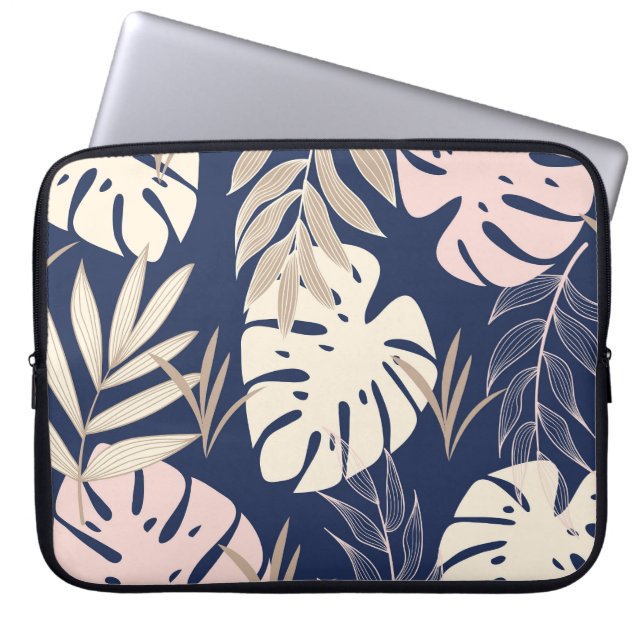 Tropiskt Löv: Abstrakt Jungle Print Laptop Fodral (Framsidan)