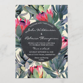 Tropiskt löv blommigt modern bröllopsinbjudan inbjudningar
