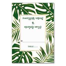 Tropiskt löv det moderna eskort bröllop bordsnummer
