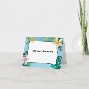 Tropiskt Löv Flowers Tack small notecard Kort