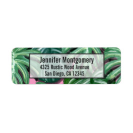 Tropiskt Löv Foliage Grönt & Lush Returadress Etikett