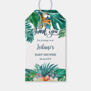 Tropiskt Löv Hawaiian Blommigt Baby Shower Favor Presentetikett