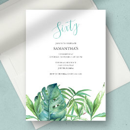 Tropiskt Löv i vattenfärg 60:e födelsedagen