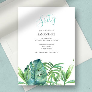 Tropiskt Löv i vattenfärg 60:e födelsedagen