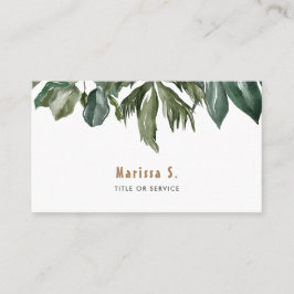 Tropiskt Löv Modern Visitkort