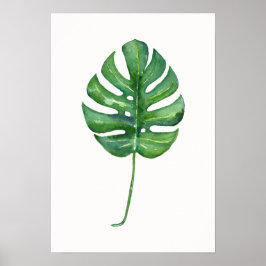Tropiskt Löv (Monstera) Poster vattenfärg