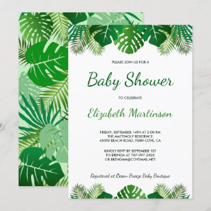 Tropiskt Löv Rainforest Foliage Baby Shower Inbjudningar