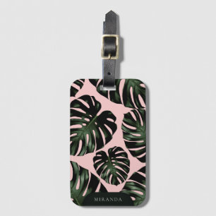 Tropiskt Löv Ro Grönt Namn Luggage Tag Bagagebricka