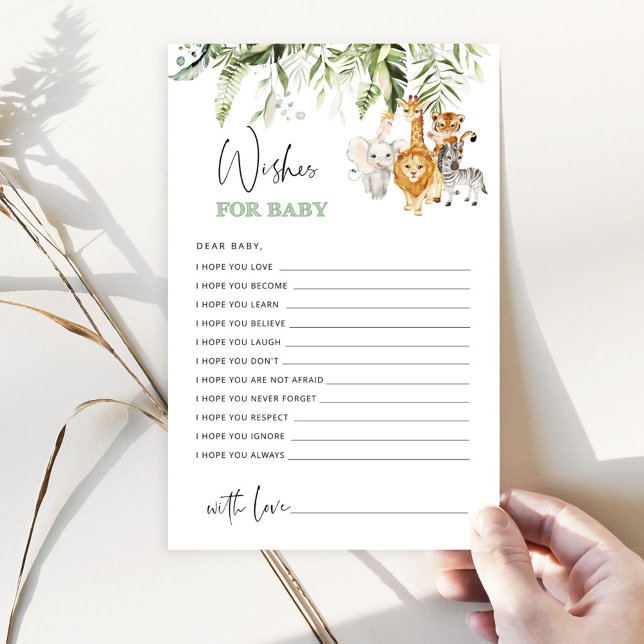Tropiskt löv safari-djur önskemål för baby (Skapare uppladdad)
