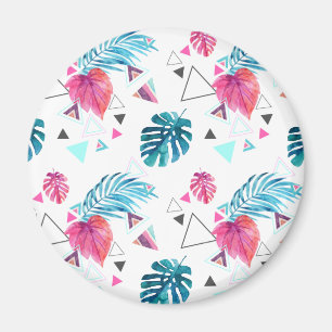 Tropiskt lövtriangelmönster magnet