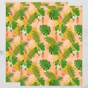 Tropiskt lövverk sommar orange