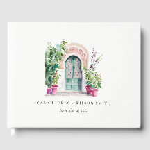 Tropiskt marockanskt dörrvatten, vattenfärg Bröllo