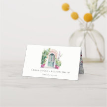 Tropiskt marockanskt dörrvatten, vattenfärg Bröllo