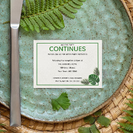 Tropiskt Modern Bröllop efter Party Tilläggskort