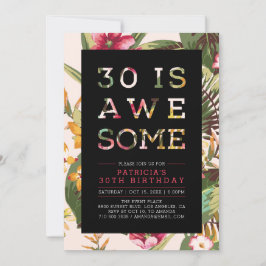 Tropiskt | Modern typografi 30års födelsedag Party Inbjudningar
