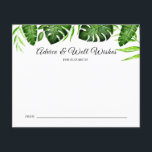 Tropiskt Möhippa Råd från Önskemål Bröllop<br><div class="desc">Det tropiska jungeltemat Monstera eller Handflatan löv möhippan "Råd och Önskemål". Designad och illustrerad med kärlek av Kristine Lee Designs www.kristineleedesigns.com</div>