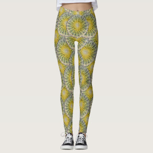 Tropiskt mönster för Spherekaktusfoto Leggings