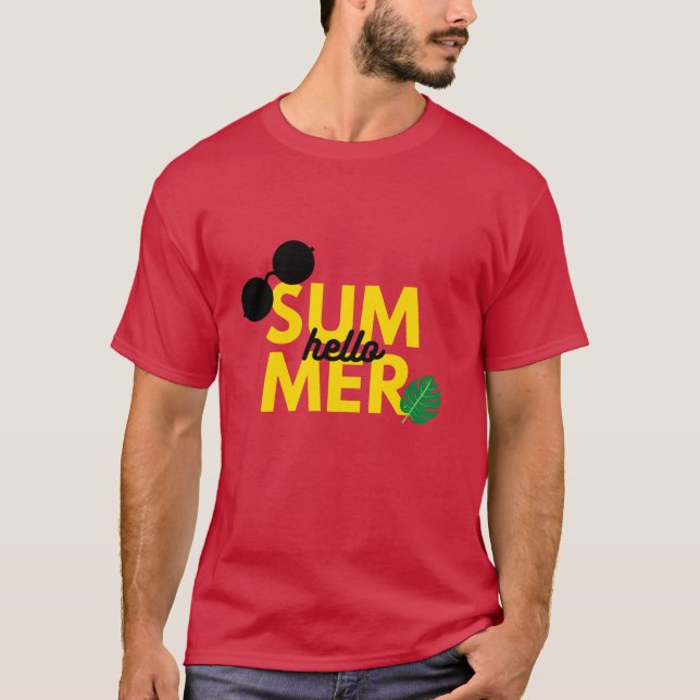 Tropiskt mönster från hej Sommar-fetstil T Shirt (Framsida)