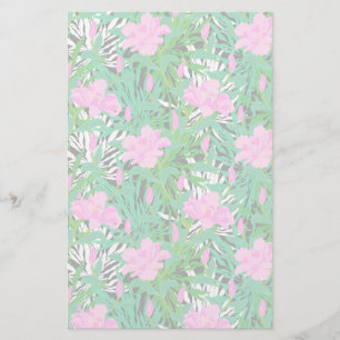 Tropiskt mönster med djungelblommor brevpapper