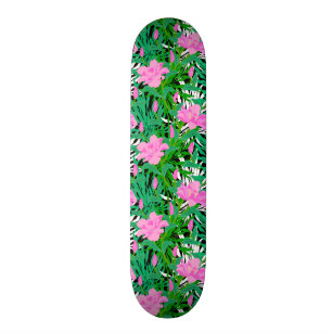 Tropiskt mönster med djungelblommor skateboard bräda 19,5 cm