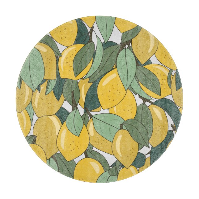 Tropiskt Mönster med Gult Lemons. (Framsidan)