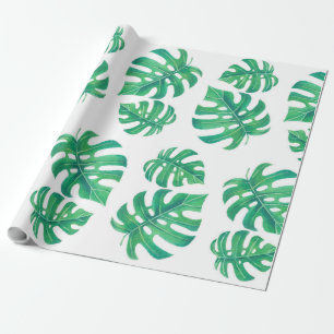 Tropiskt mönster med monstera löv presentpapper