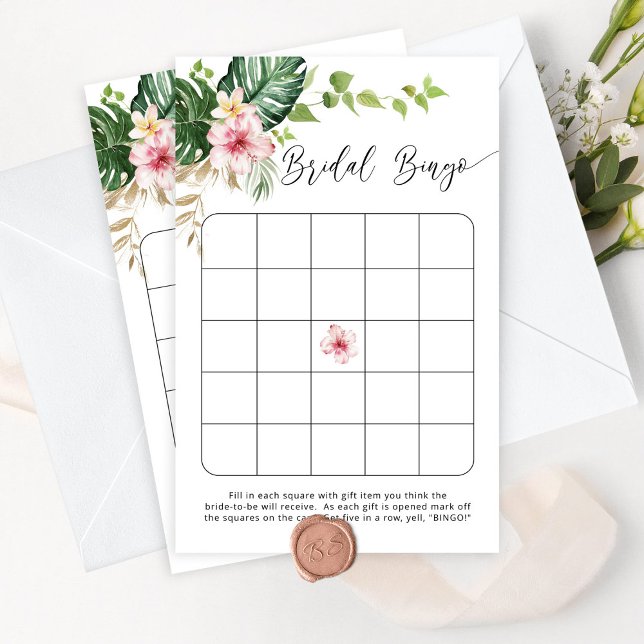Tropiskt monstera elegant möhippa bingo-spel (Skapare uppladdad)